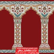 فرش سجاده محرابی کاشان طرح مولانا - زمینه قرمز روناسی