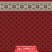 فرش سجاده ای بدون محراب مسجد طرح شمسه 2 - زمینه قرمز روناسی