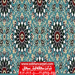 فرش سجاده ای مسجدی یکپارچه طرح مدینه -آبی