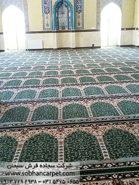 فرش مسجد سبز طرح آسایش
