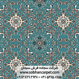 فرش ماشینی یکپارچه طرح سلیمان آبی رنگ
