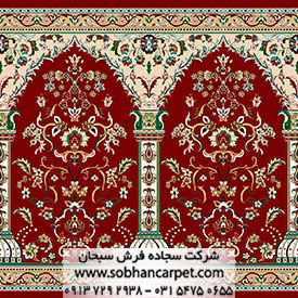 فرش مسجدی طرح طاها قرمز