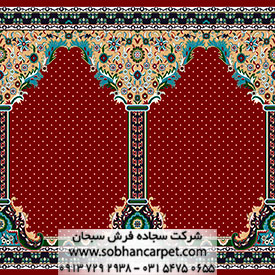 فرش سجاده ای مسجدی طرح طوبی رنگ قرمز
