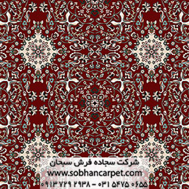 فرش ماشینی یکپارچه طرح سلیمان قرمز رنگ