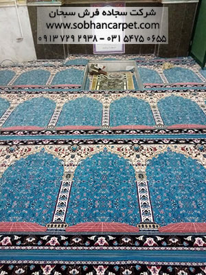 فرش مسجدی با طرح محراب شلوغ